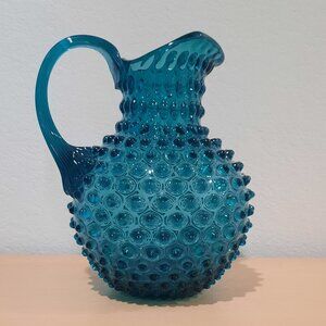 Anthropologie Glass Hobnail Pitcher